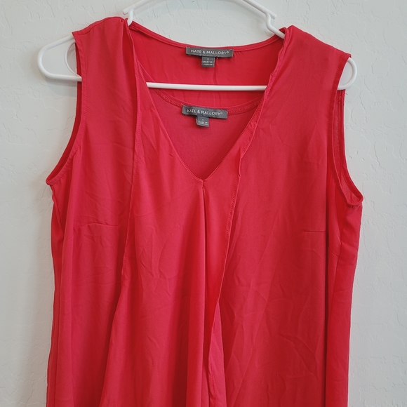 Kate & Mallory Semi Sheer Overlay Red Sleeveless Dress Women's Size Small - Picture 9 of 10